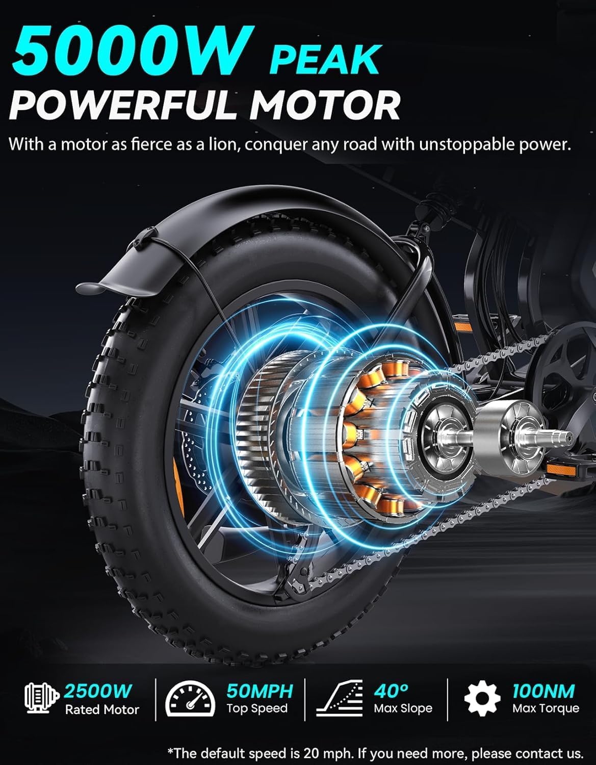 F6/F6S/F6PRO Electric Bike for Adults with NFC & Password Unlock, 5000/2000/1500W, 50/40/33MPH, 60V 30Ah, 48V 15/25Ah E-Bike, 100-60 Miles Electric Motorcycle, 20" Fat Tire Electric Dirt Bike