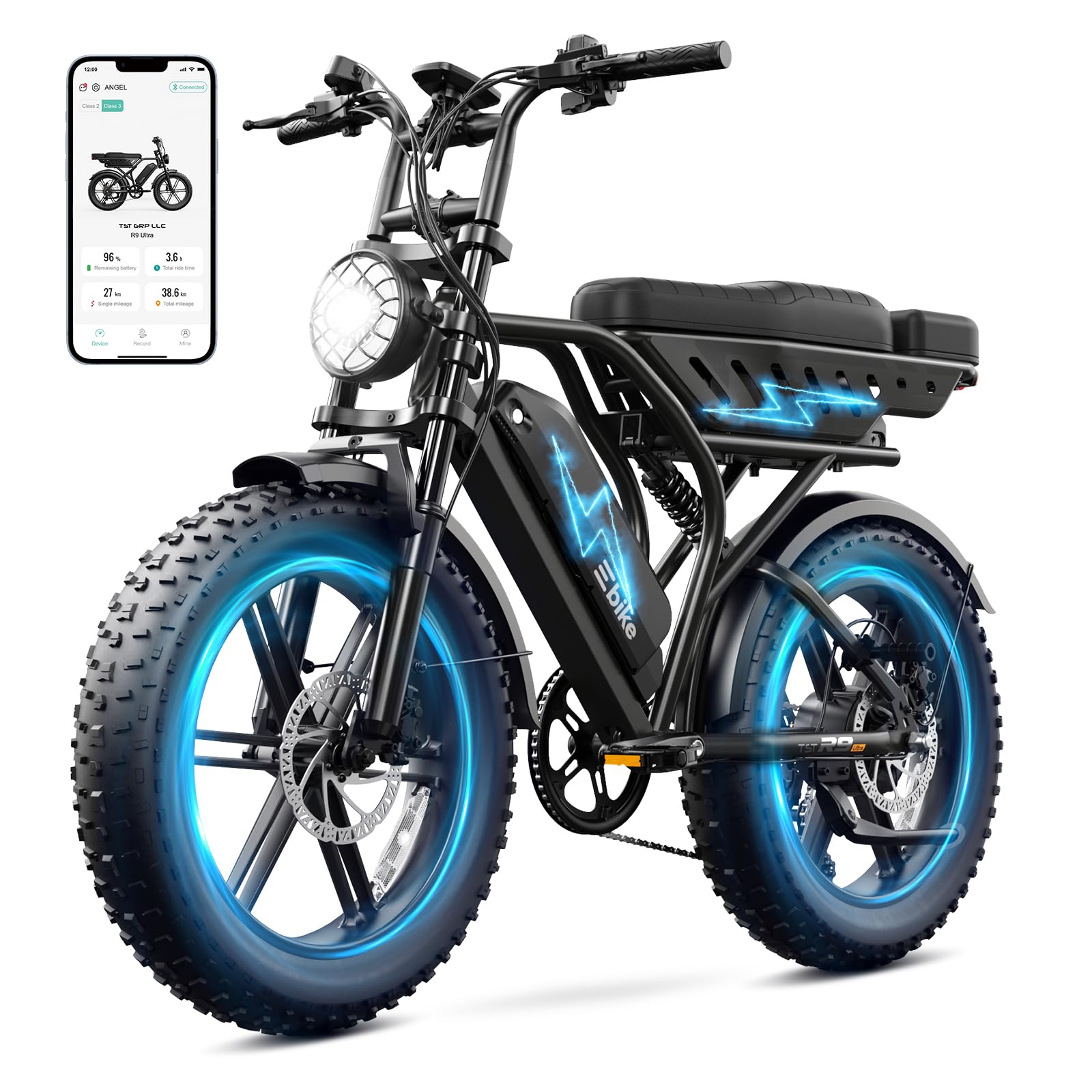 Electric Bike for Adults, 1500W Peak Ebike, 48V 15AH Waterproof Removable Battery, 7 Speed, 30 MPH Max, 20" Electric Off-Road Bike,UL 2849 Certification