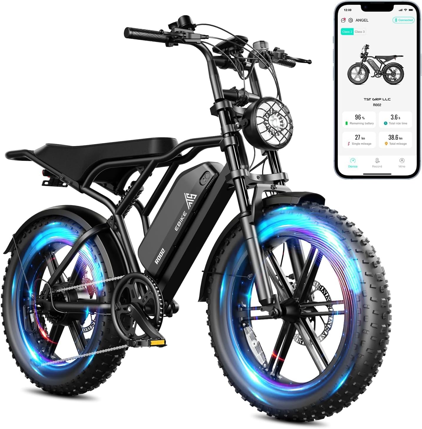 TST Electric Bike for Adults, 1500W Peak Motor 28 MPH 60/100 Miles Fat Tire Ebike with 48V 15Ah/25Ah Removable Battery, 20" Electric Dirt Bike Hydraulic Suspension and 7-Speed