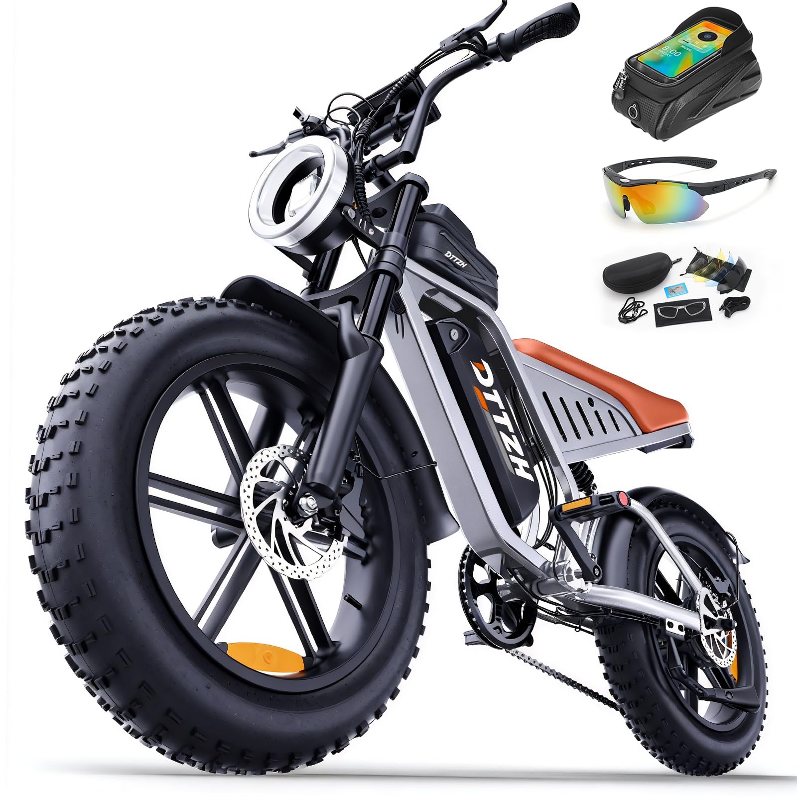 F6/F6S/F6PRO Electric Bike for Adults with NFC & Password Unlock, 5000/2000/1500W, 50/40/33MPH, 60V 30Ah, 48V 15/25Ah E-Bike, 100-60 Miles Electric Motorcycle, 20" Fat Tire Electric Dirt Bike