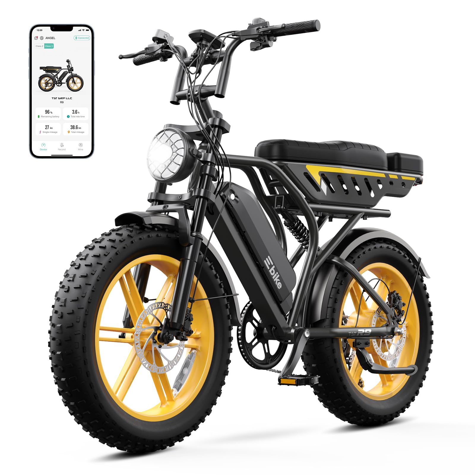 Electric Bike for Adults, 1500W Peak Ebike, 48V 15AH Waterproof Removable Battery, 7 Speed, 30 MPH Max, 20" Electric Off-Road Bike,UL 2849 Certification