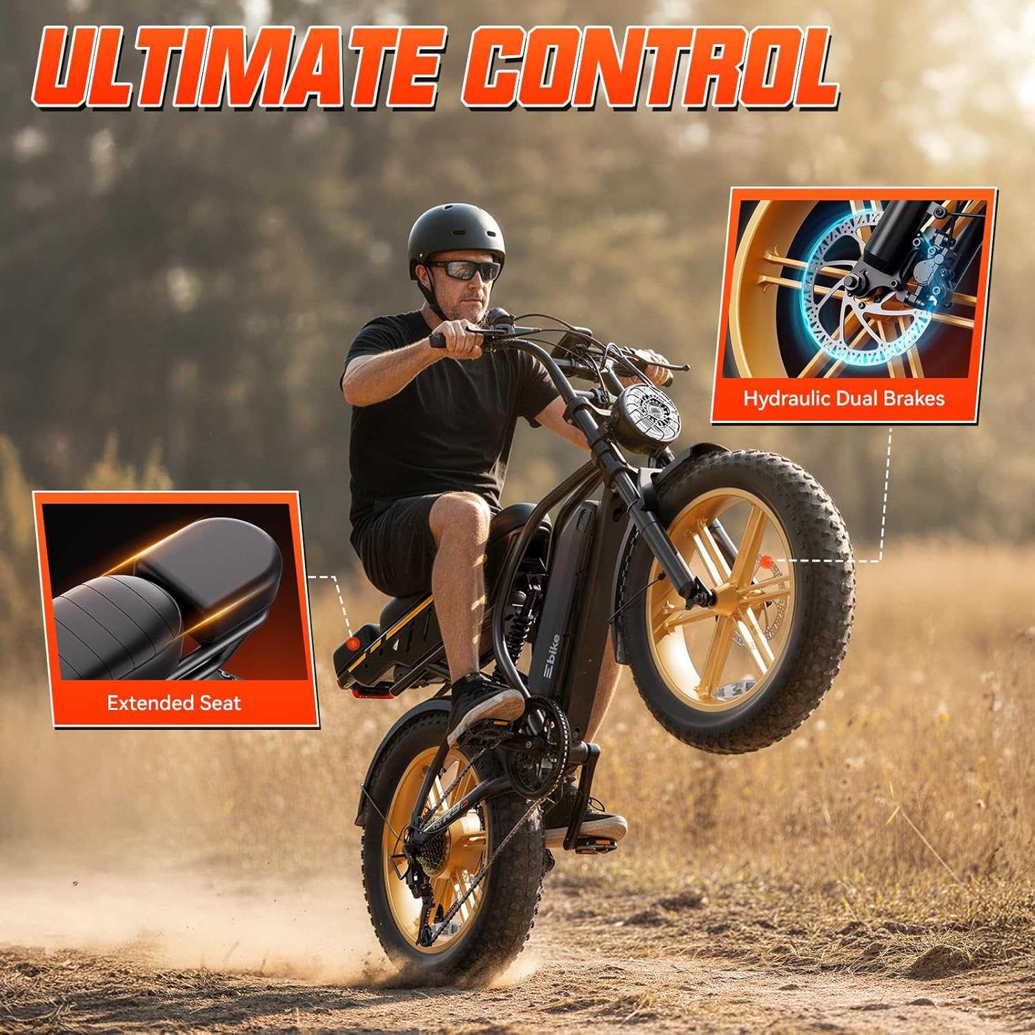 Electric Bike for Adults, 1500W Peak Ebike, 48V 15AH Waterproof Removable Battery, 7 Speed, 30 MPH Max, 20" Electric Off-Road Bike,UL 2849 Certification