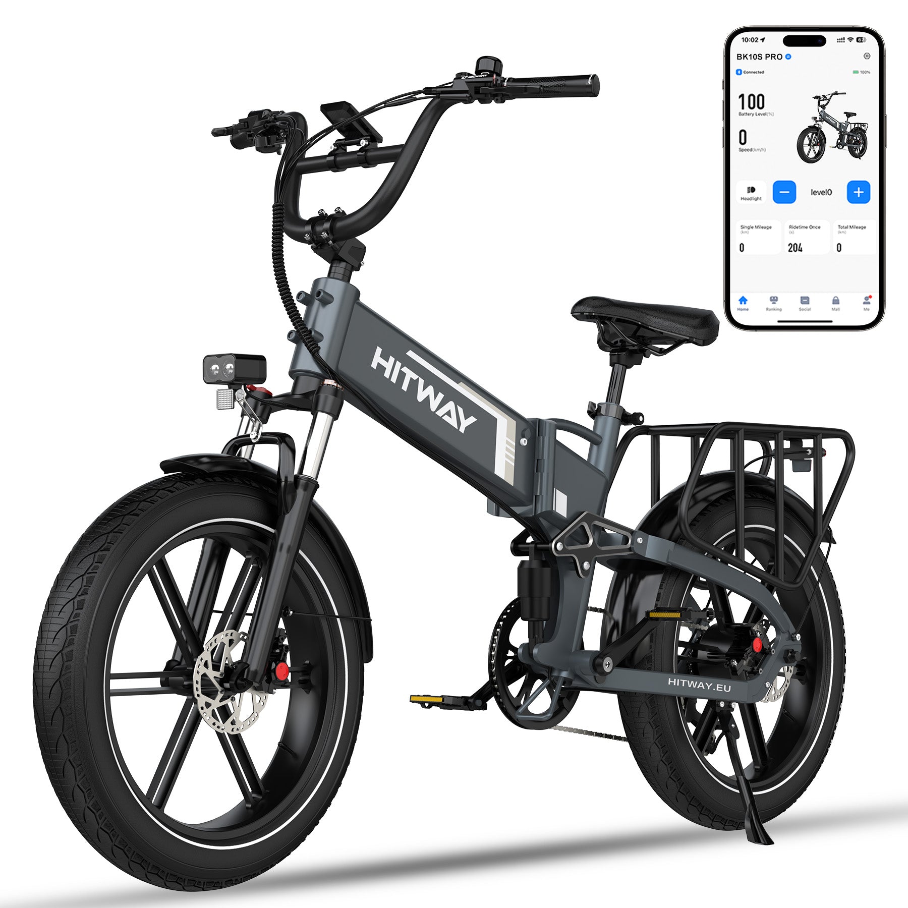Foldable Electric Bike with 250W Motor, 48V Battery, Fat Tires, Dual Suspension