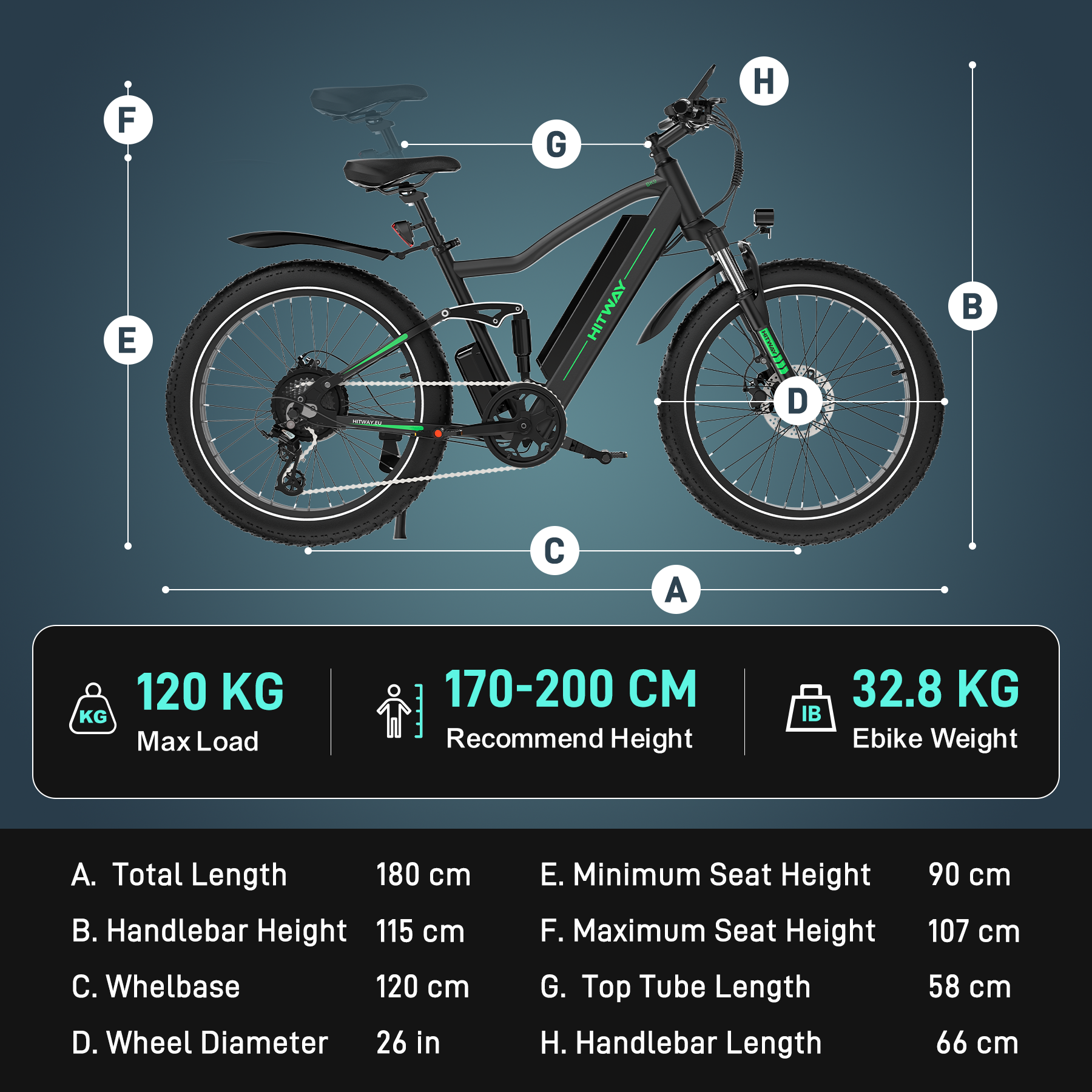 Electric Bike with 250W Motor, 48V Battery, Fat Tires, Dual Suspension, LCD Display