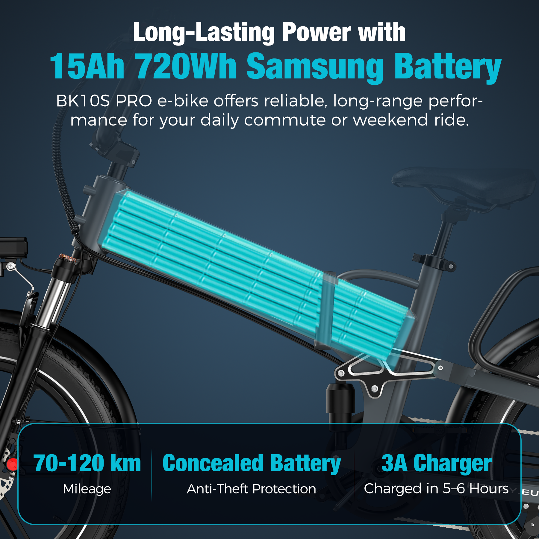 Foldable Electric Bike with 250W Motor, 48V Battery, Fat Tires, Dual Suspension