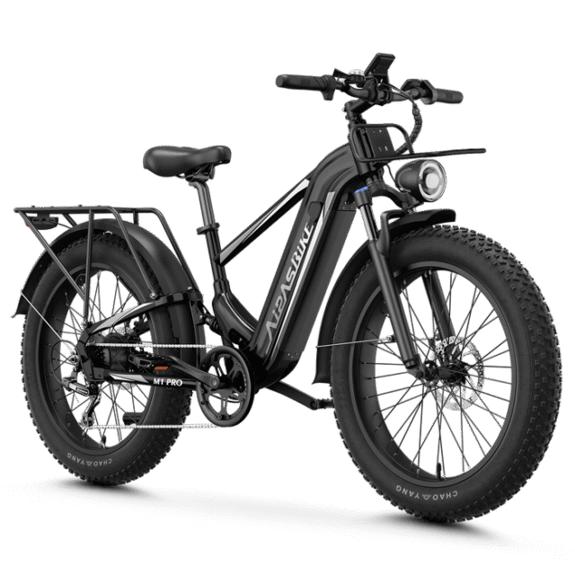 750W Electric Fat Tire Bike, Hydraulic Disc Brakes + Front & Rear Cargo Baskets